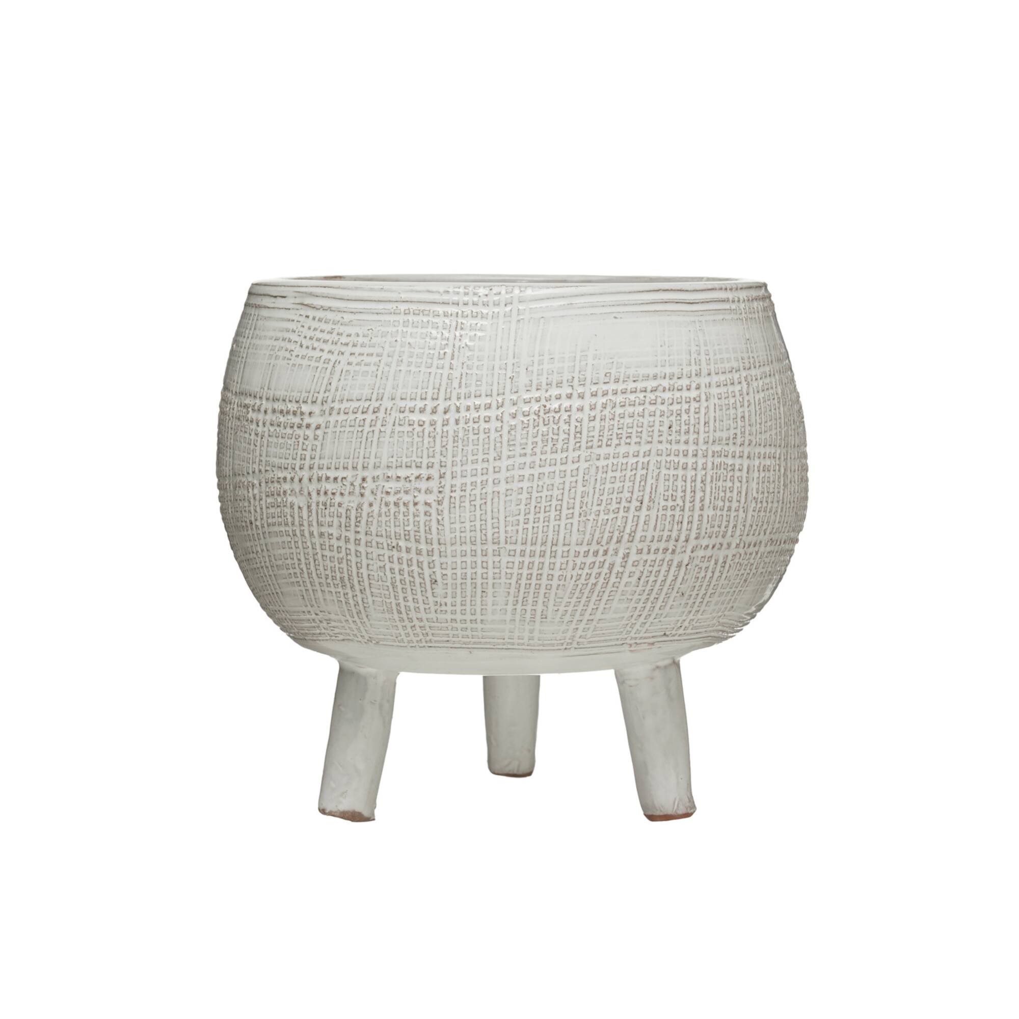 Hello Honey® 7" Footed Terra Cotta Planter